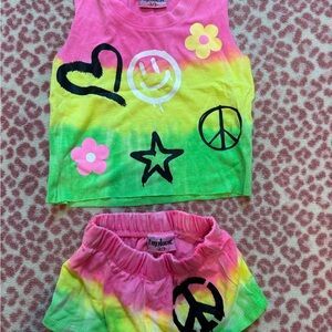 Colorful Tie-Dye Tank and Shorts Set- firehouse size 2/3